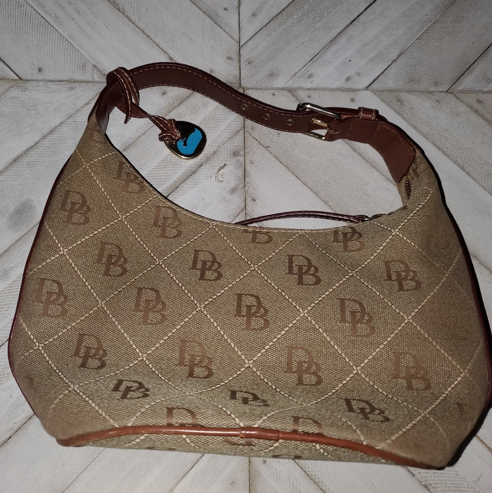 Dooney & Bourke Tan Monogram Mini Hobo